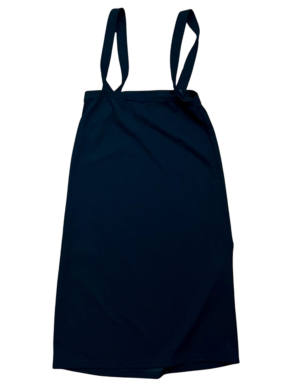 Black Maternity Suspender Midi Skirt Convertible Over Bump - Picture 4 of 5